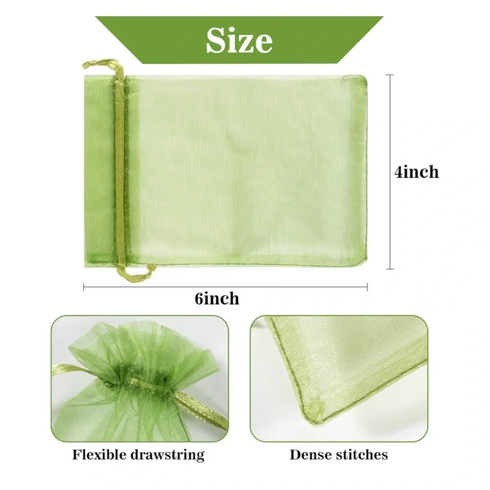 24 Organza Bags 4” x 6” Various Colors